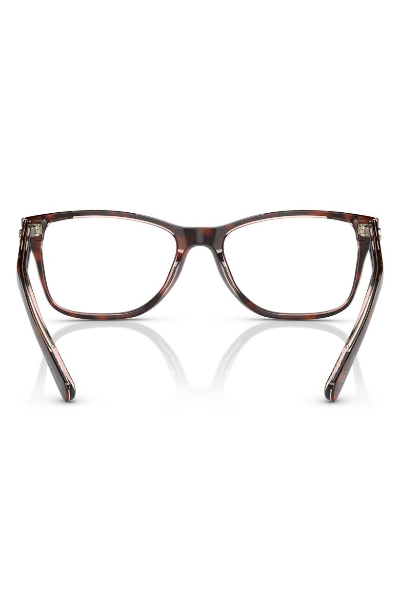 COACH 54mm Rectangle Optical Glasses, Alternate, color, Tortoise / Pink / Demo Lens