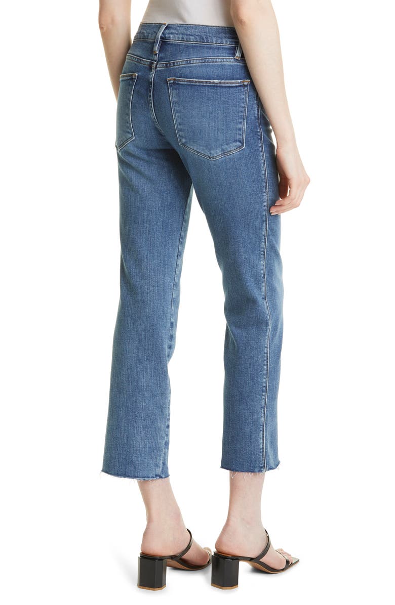 FRAME Le High Raw Hem Crop Straight Leg Jeans, Alternate, color,