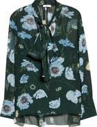 Erdem Floral Print Silk Voile Top