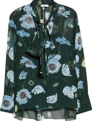Erdem Floral Print Silk Voile Top
