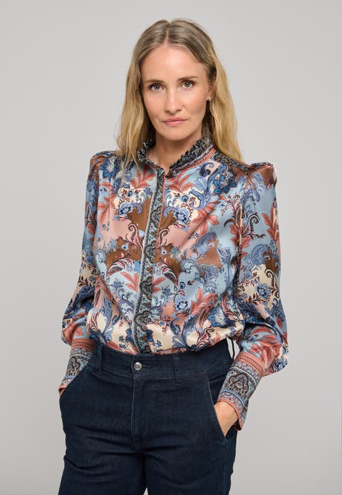 Robertadea Mandarin Collar Blouse