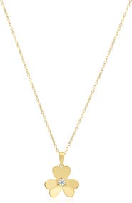 The Lovery Fine Jewelry Clover Petal CZ Necklace