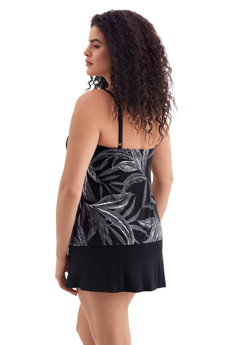 Longitude Faux Ruffle Skirtini Long Torso Swimsuit, Alternate, color, Leaf Encounter