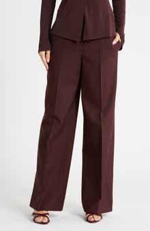 Vented Virgin Wool Wide Leg Trousers