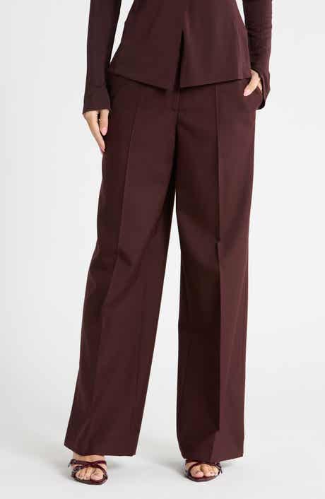 Vented Virgin Wool Wide Leg Trousers