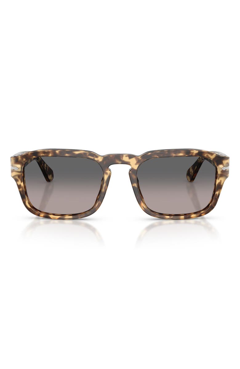 Persol 56mm Gradient Polarized Pillow Sunglasses, Main, color, Beige Tortoise / Polar Grey