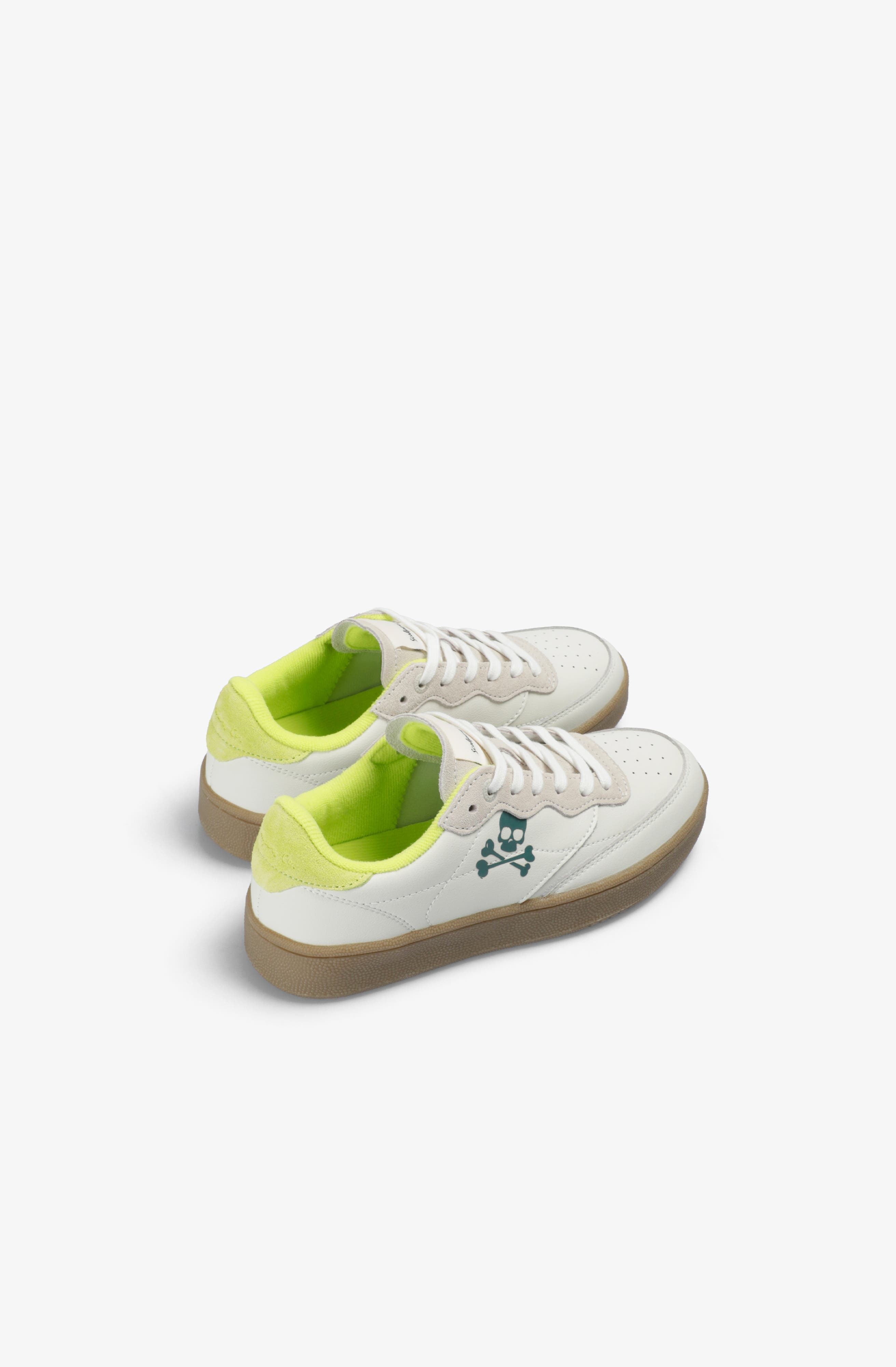 Scalpers Skull Sneakers Fluor Detail, Alternate, color, Whitelime