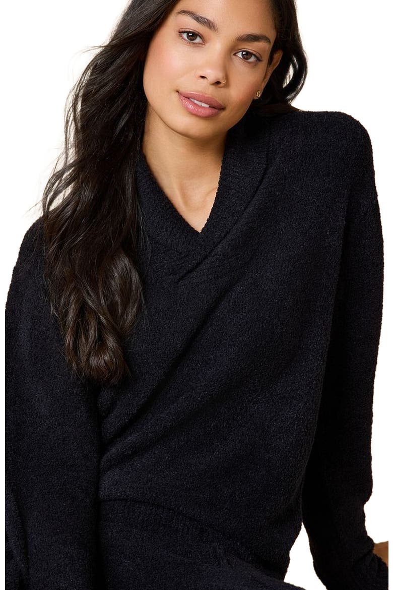 Ultra-Marshmallow Shawl Collar with Pintuck Pant, Alternate, color, Black