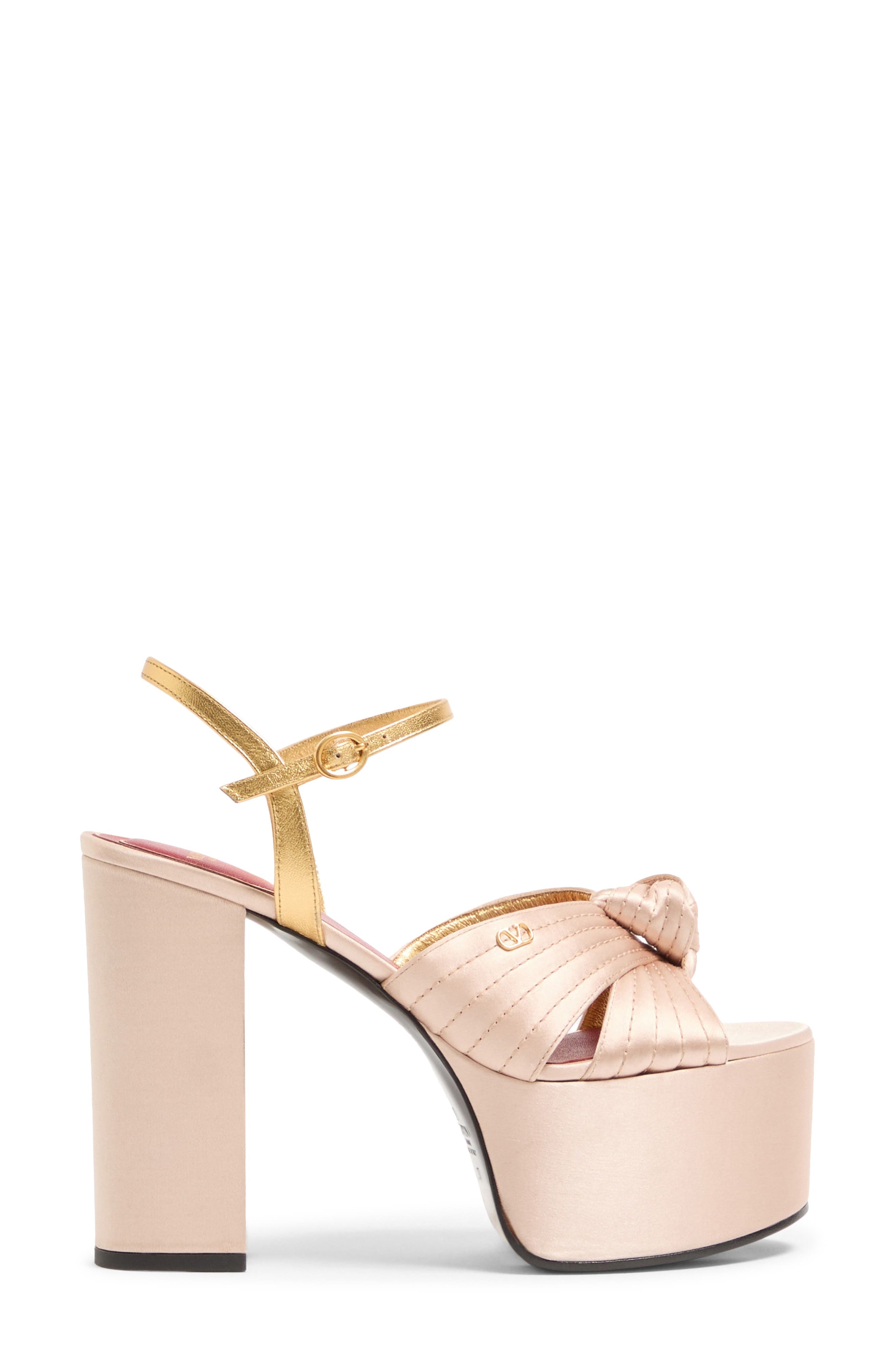 Valentino Crasher Platform Sandal, Alternate, color, Skin
