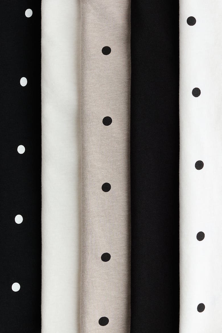 5-pack T-shirts, Alternate, color, White/polka dot