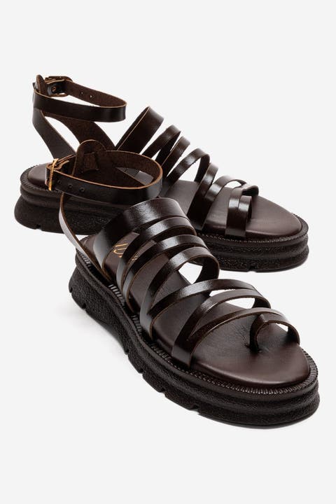 Pelsa Leather Multi Strap Sandal