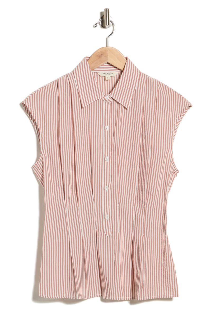 Striped Cap Sleeve Shirt, Alternate, color, CREAM/ TERRA CANDY STRIPE