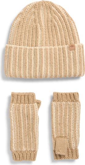 (取寄) アグ レディース チャンキー プレイテッド セット UGG women Chunky Plaited Set Cream Multi UGG® Chunky Plaited Beanie & Fingerless Mittens Set | Nordstrom