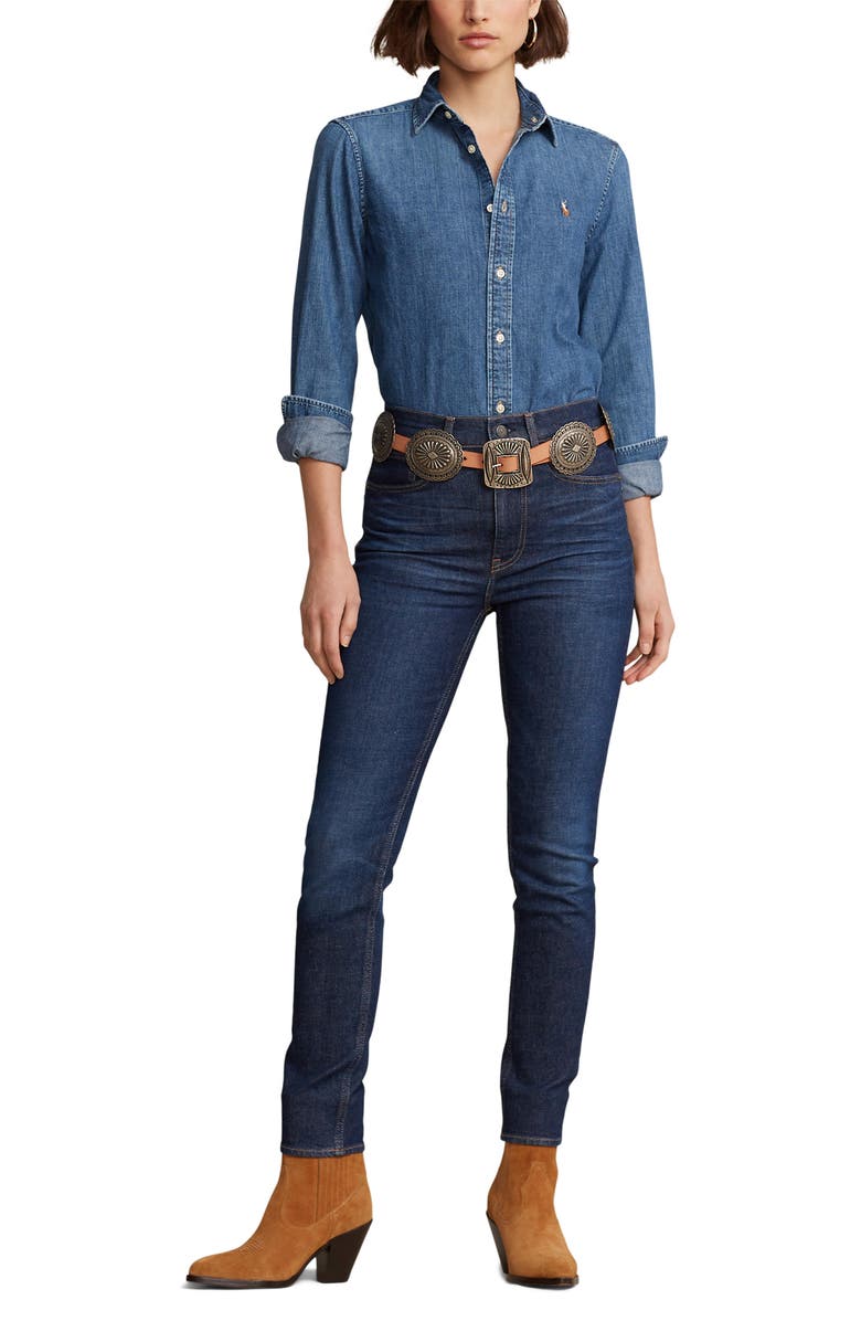 Polo Ralph Lauren Slim Fit Denim Button-Up Shirt, Alternate, color, Merced Wash