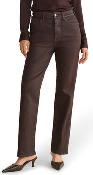 WARP+WEFT ASE Coated High Waist Straight Leg Jeans