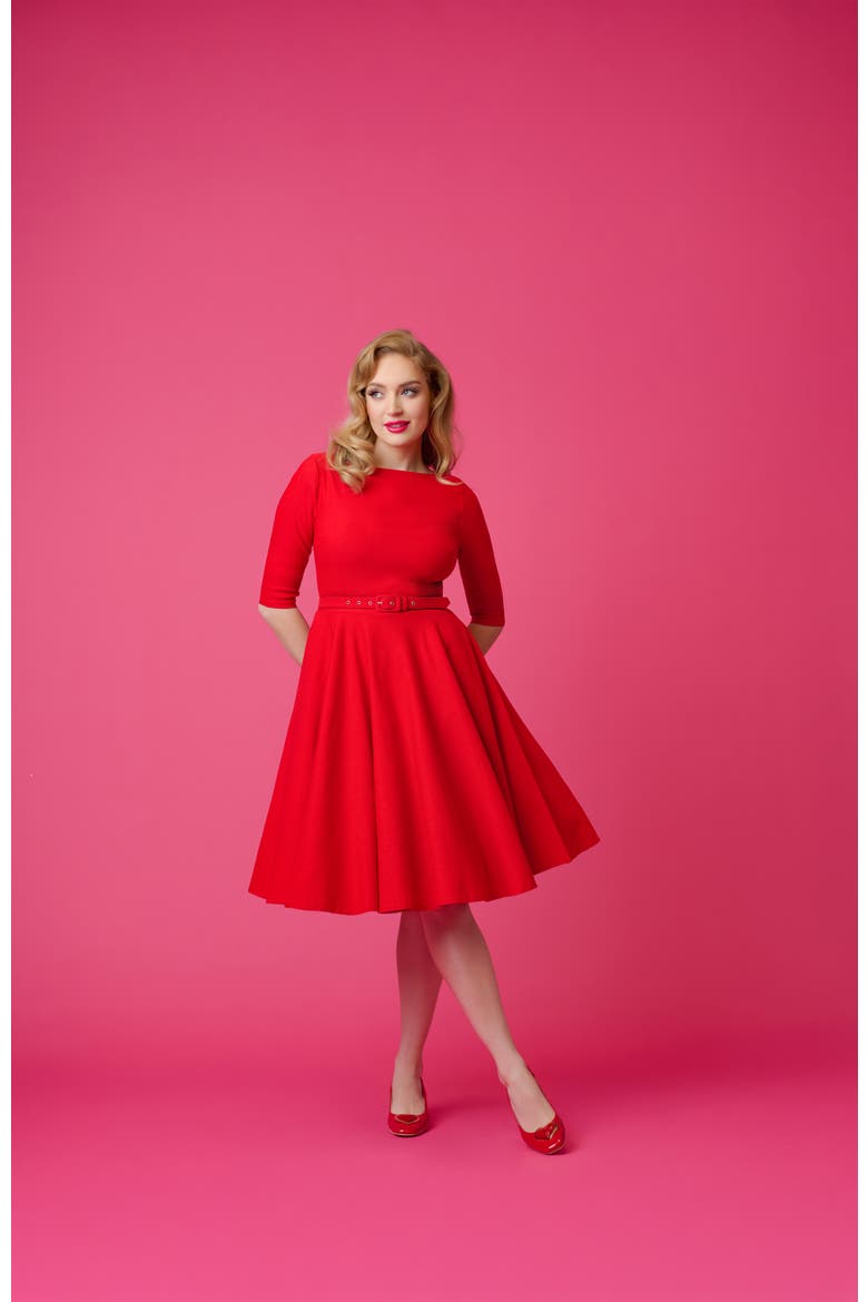 Devon Swing Dress, Alternate, color, Red
