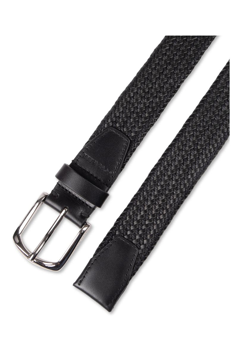 Braided Leather & Rope Belt, Alternate, color, BLACK