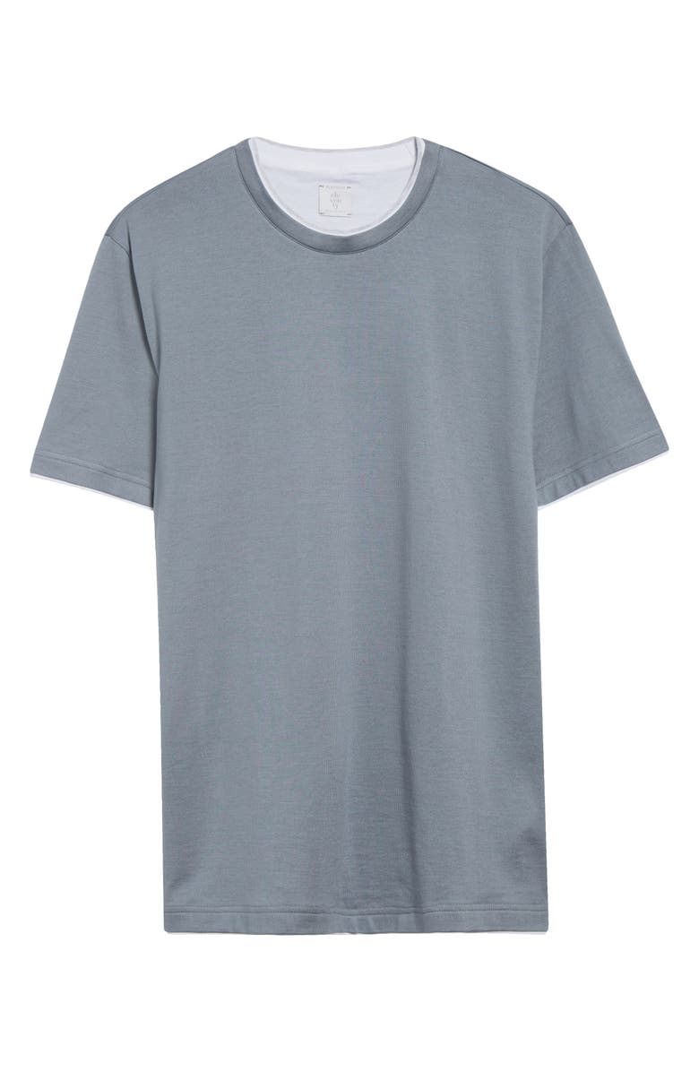 Eleventy Cotton T-Shirt, Alternate, color, 080113 Denim White Lt Grey