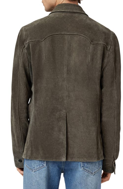Allsaints Mens Hornett Western-yoke Regular-fit Suede Blazer Gull Brown In Brown