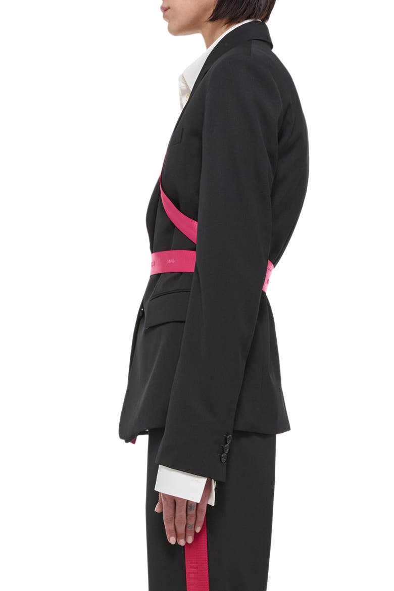 Seat Belt Virgin Wool Blazer, Alternate, color, BLACK/ FUSCHIA