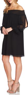 CeCe Shiloh Off the Shoulder Split Sleeve Shift Dress
