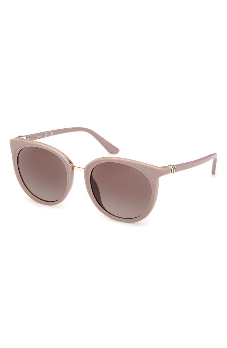GUESS Round Sunglasses, Alternate, color, Shiny Beige / Gradient Brown