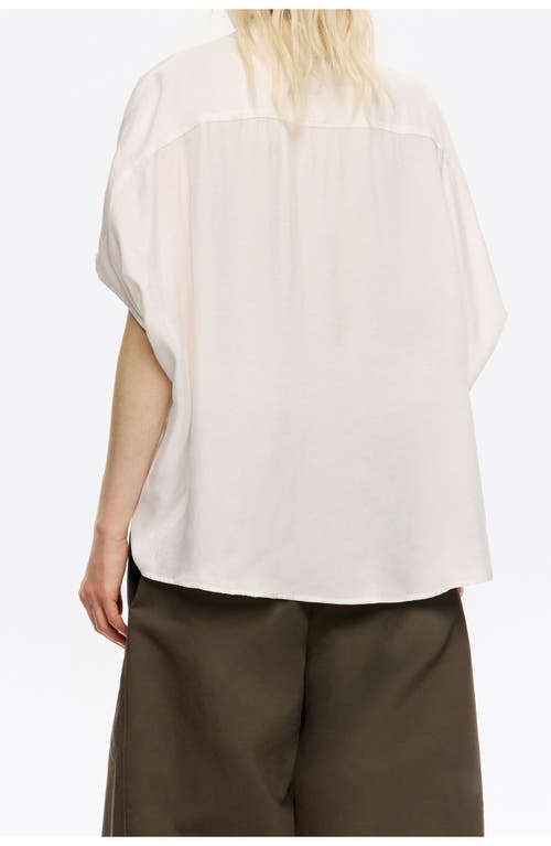 Bimba Y Lola Fluid Cape Shirt In White