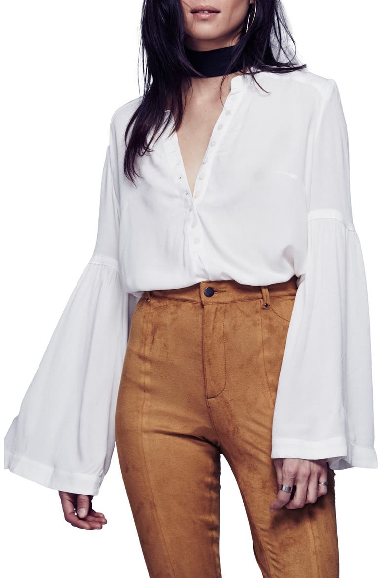 'Easy Girl' Bell Sleeve Top, Main, color, IVORY