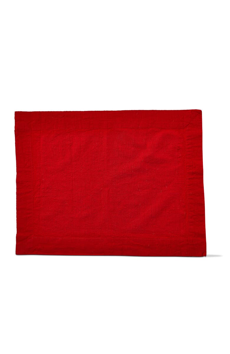 tag Threads Slub Red Cotton Placemat - Everyday Machine Washable, Main, color, Red