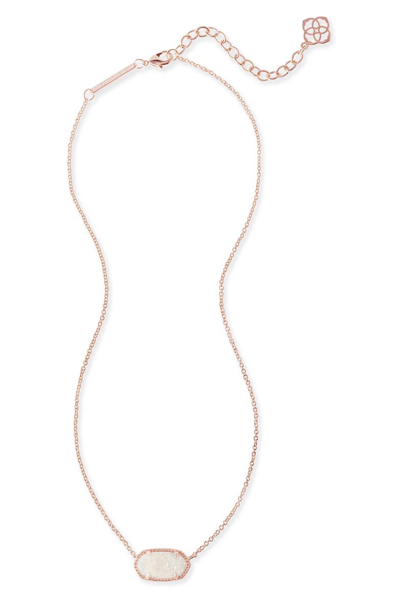 Elisa Pendant Necklace, Alternate, color, IRIDESCENT DRUSY/ ROSE GOLD