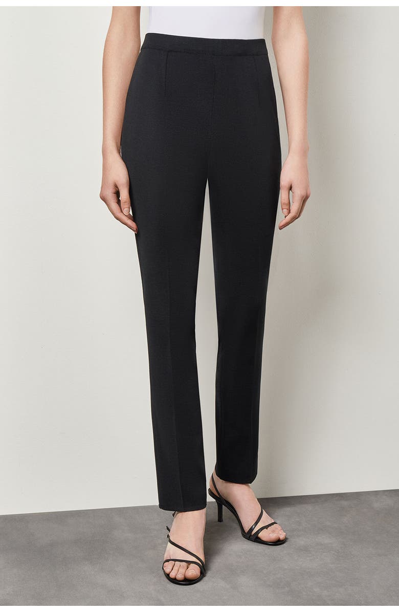 Ming Wang Knit Slim-Leg Pants, Main, color, Black
