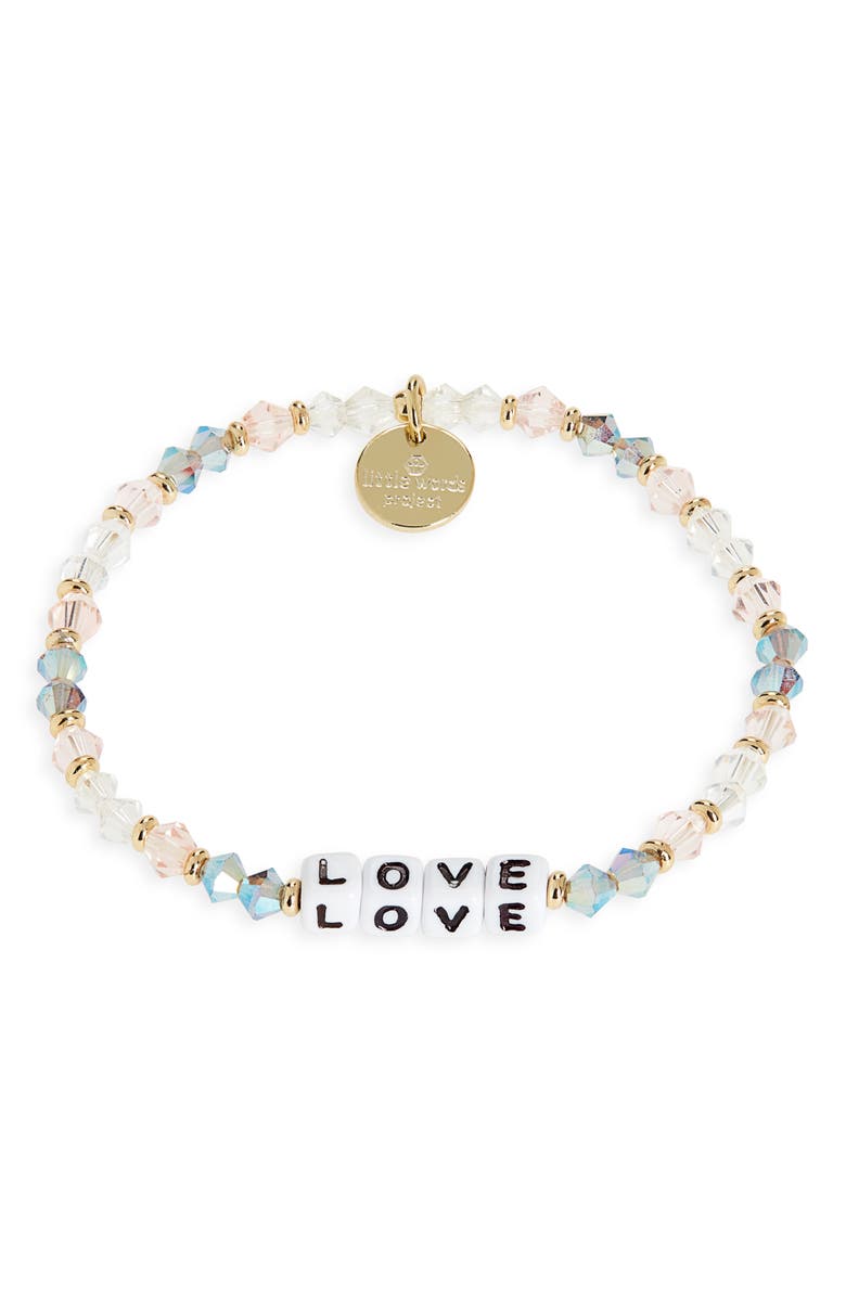 Little Words Project Love Beaded Stretch Bracelet, Main, color, Arrow/ White