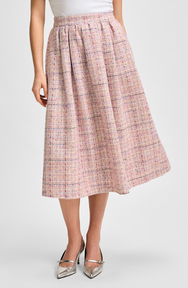 Isaac Mizrahi New York Tweed Midi Skirt, Main, color, Multi