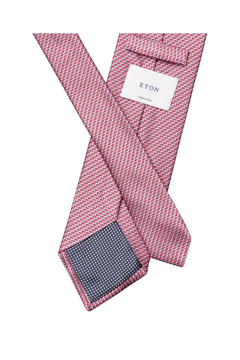 Pink Micro Geometric Silk & Cotton Mogador Tie, Alternate, color, MEDIUM PINK