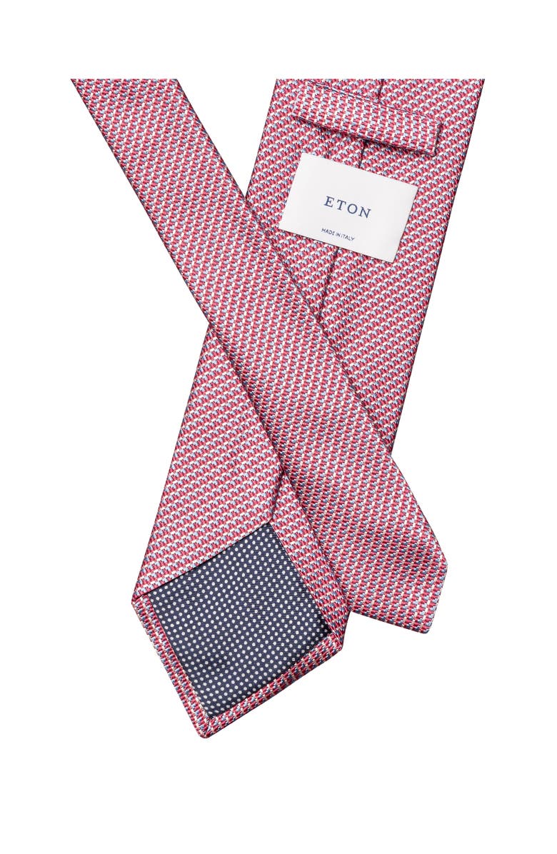 Eton Pink Micro Geometric Silk & Cotton Mogador Tie, Alternate, color, Medium Pink