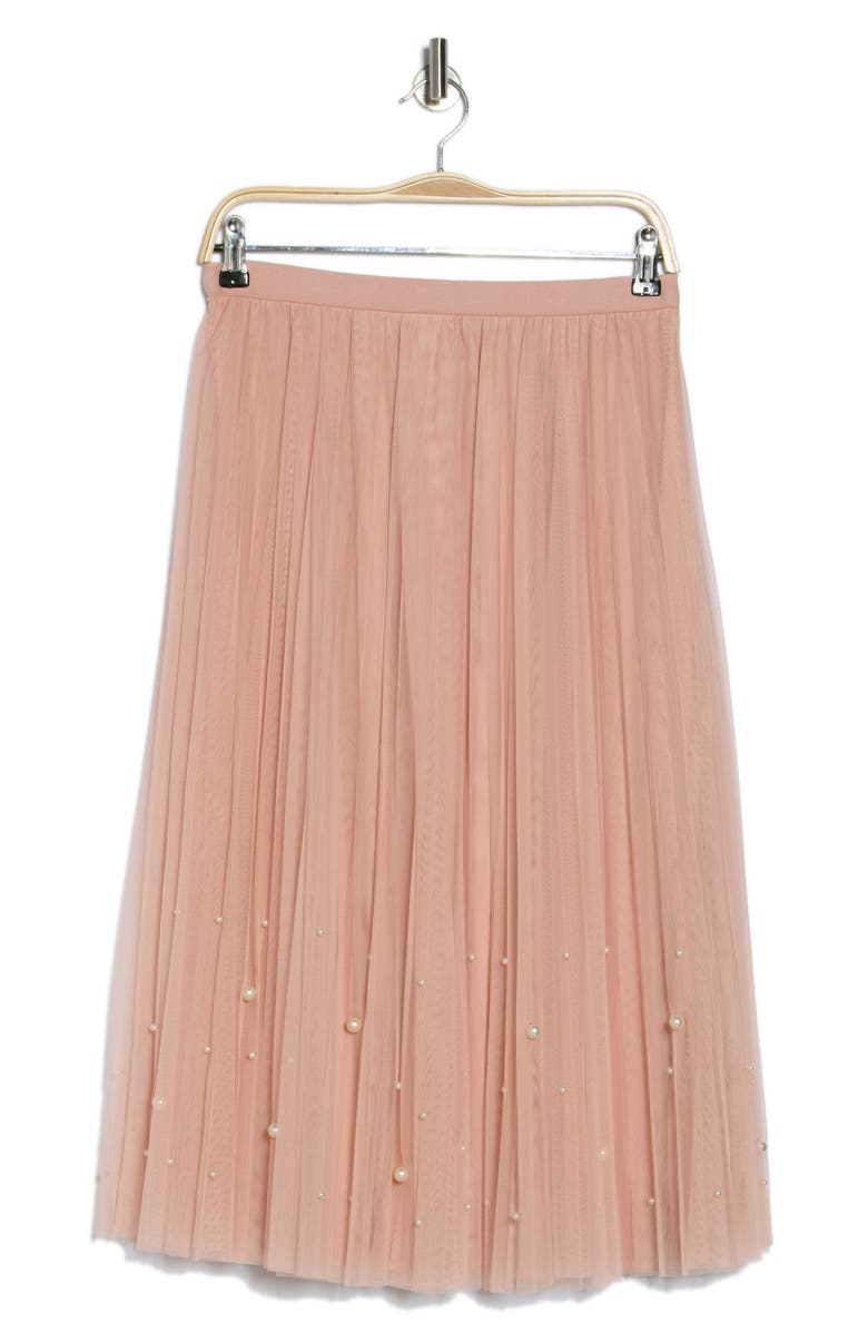 DR2 by Daniel Rainn Imitation Pearl Tulle Skirt, Alternate, color, Blush/ Ivory