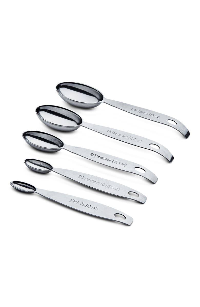 CUISIPRO Stainless Steel Odd Size Measuring Spoons, 5 Piece Set, Alternate, color, Silver