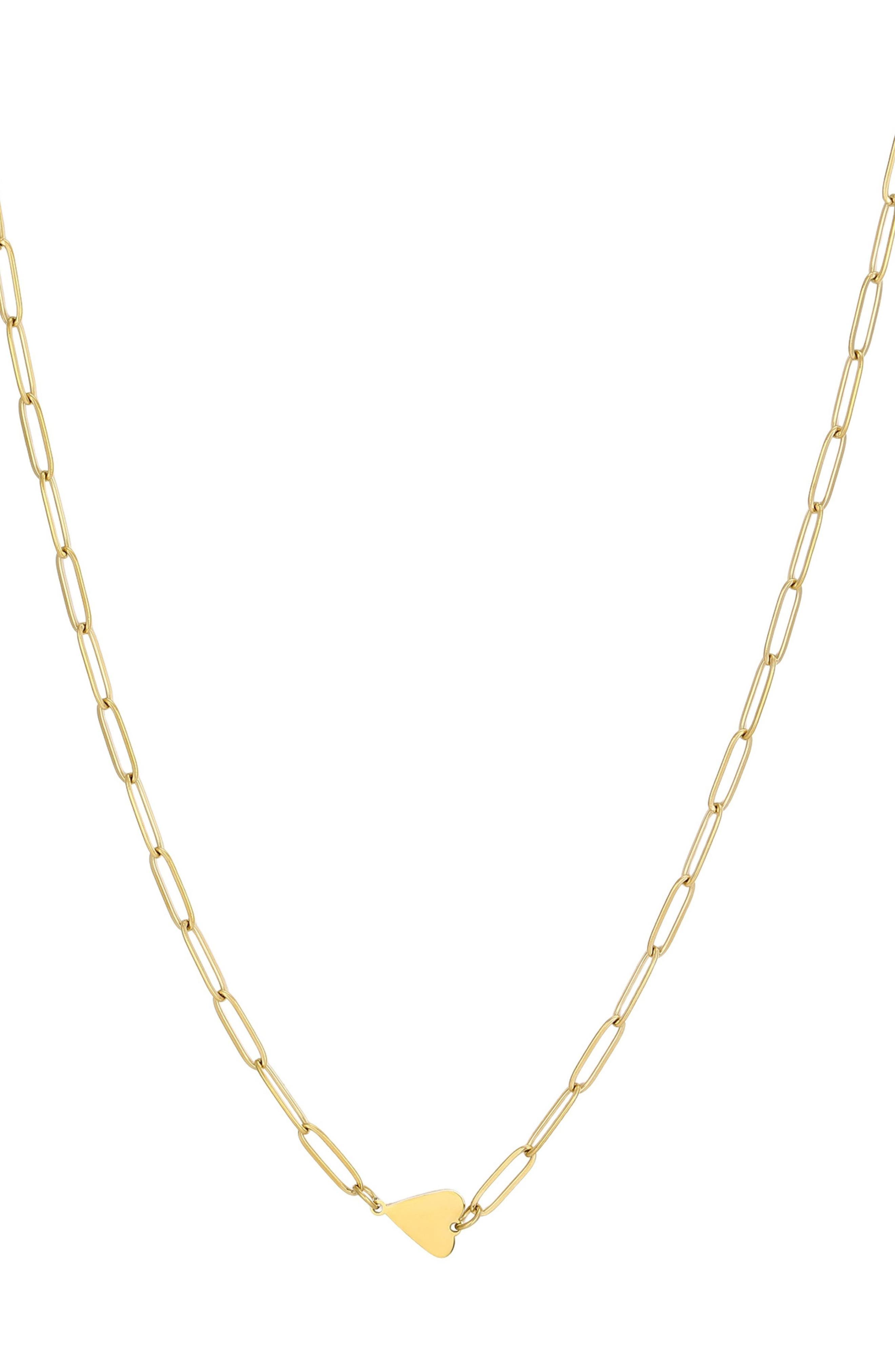 Adornia Tarnish Resistant 18K Gold Plated Heart Pendant Necklace