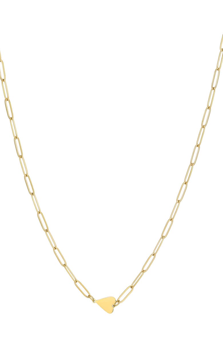 Adornia Tarnish Resistant 18K Gold Plated Heart Pendant Necklace, Main, color, Gold