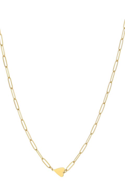 Tarnish Resistant 18K Gold Plated Heart Pendant Necklace