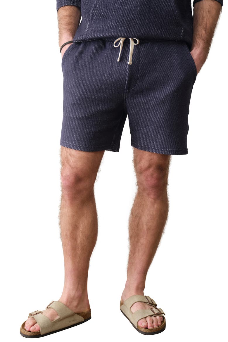 Portola Beach 6-Inch Organic Cotton Twill Drawstring Shorts, Main, color, NAVY/ WHITE