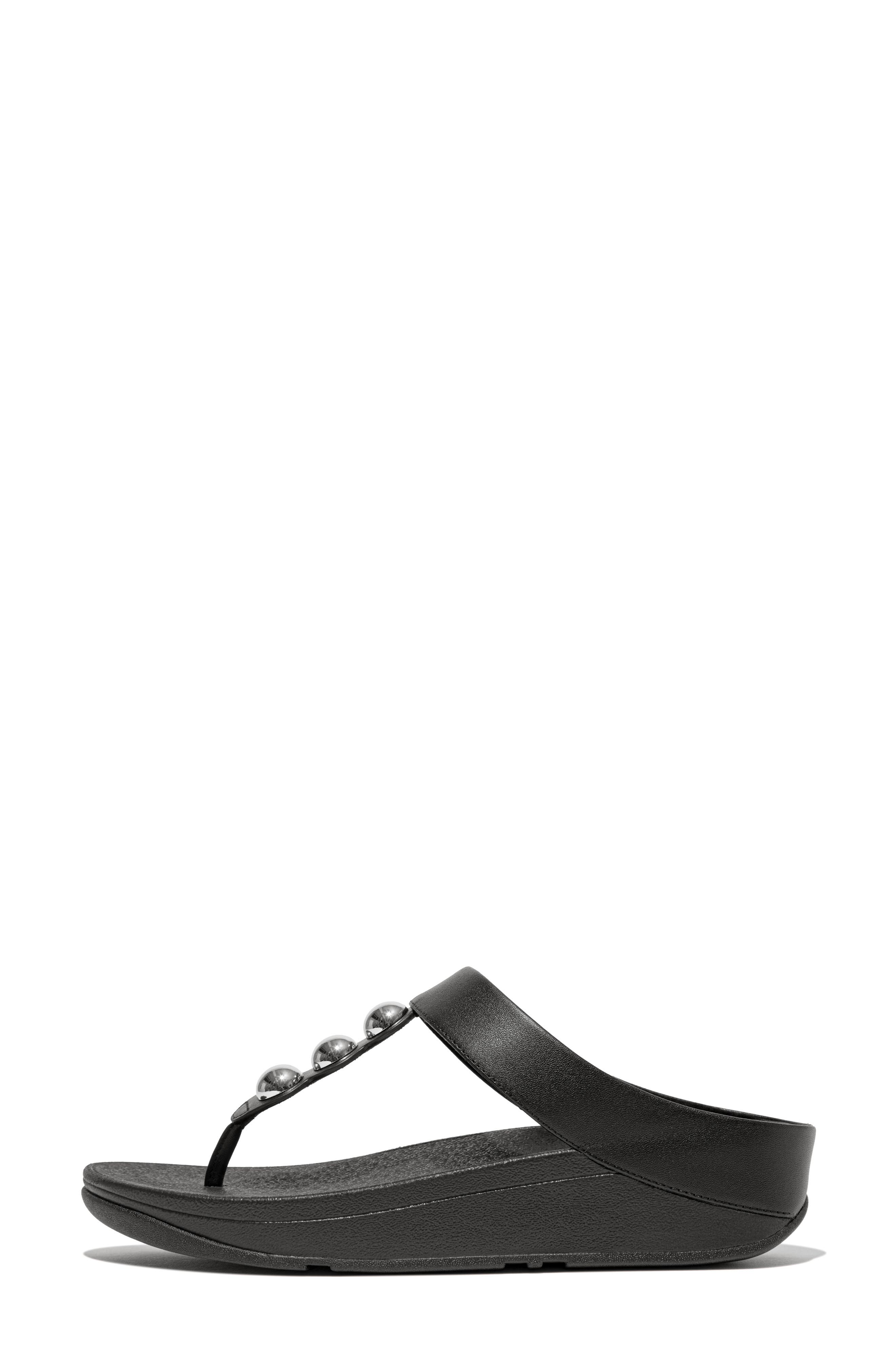 FitFlop Fino Platform Wedge Flip Flop, Alternate, color, Black