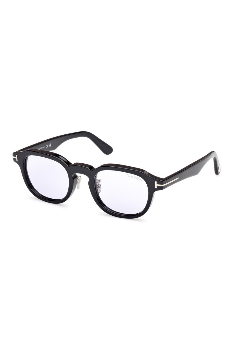 50mm Square Tinted Glasses, Alternate, color, SHINY BLACK / VIOLET