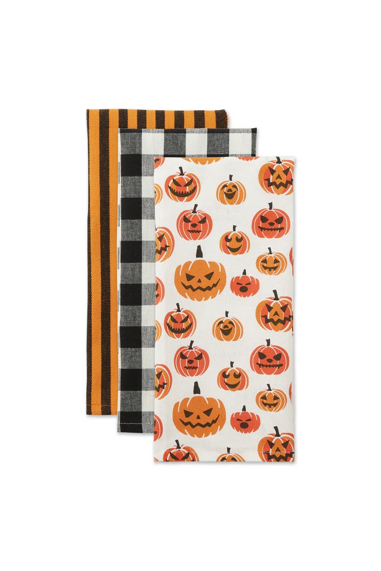 Pumpkin Faces Assorted Dishtowel Set/3, Alternate, color, Pumpkin Faces