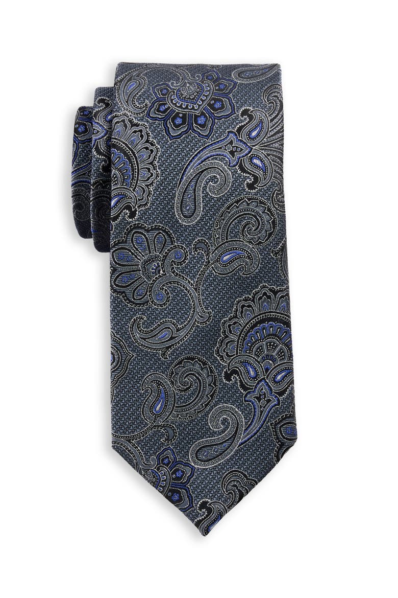 Big & Tall Paisley Tie, Main, color, GREY