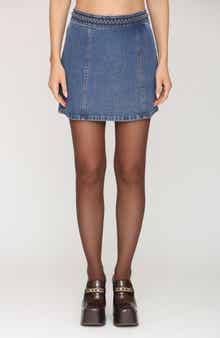 Avec Les Filles Braid Trim Miniskirt