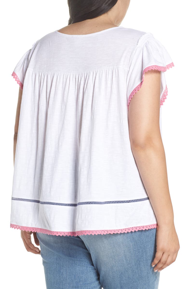 Caslon<sup>®</sup> Lace Inset Boho Tee, Alternate, color, 