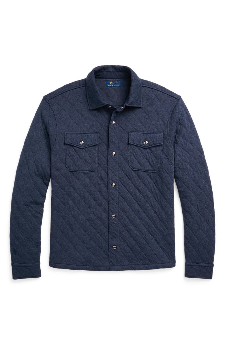 Polo Ralph Lauren Double Knit Quilted Jersey Shirt Jacket, Alternate, color, 