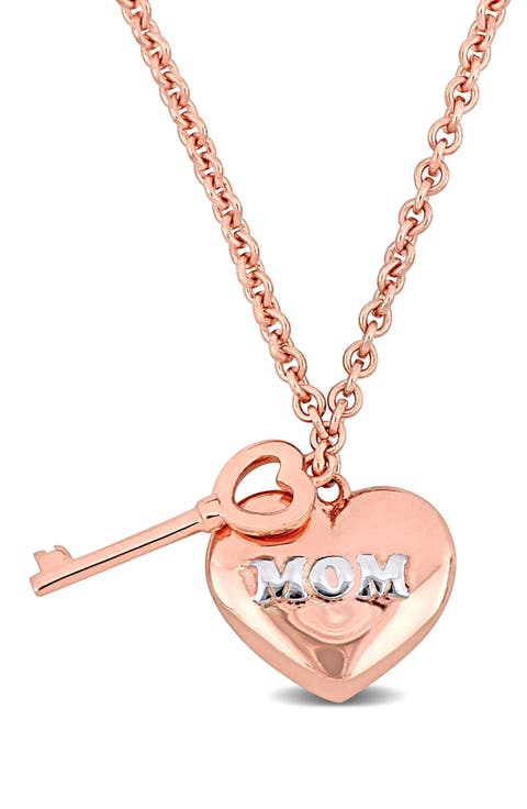 Heart & Key Charm Pendant Necklace