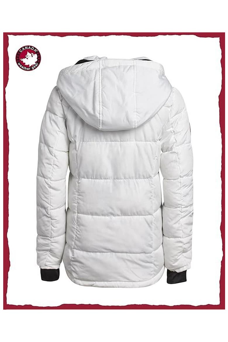 Girls' Quilted Heavyweight Winter Coat, Alternate, color, White